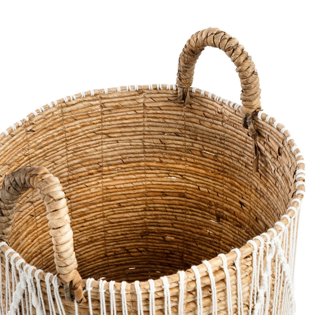 Bazar Bizar De Rechte Gestikte Macramé Mand - M - Home & Garden > Decor > Baskets
