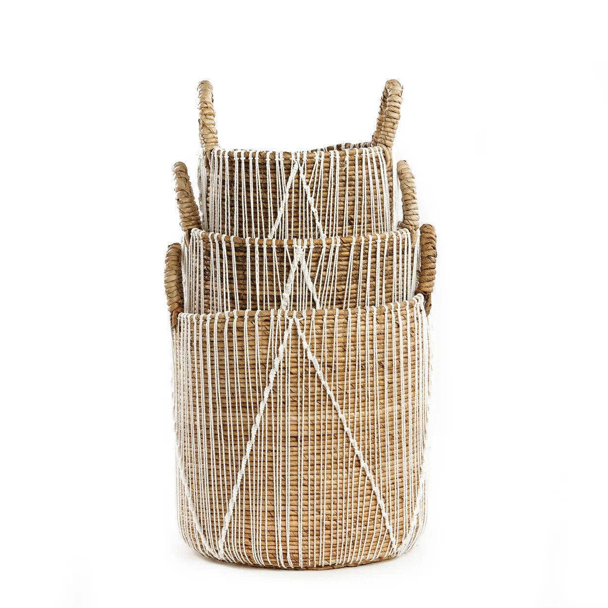 Bazar Bizar De Rechte Gestikte Macramé Mand - M - Home & Garden > Decor > Baskets