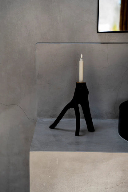 The Triple Branch Candle Holder - Black