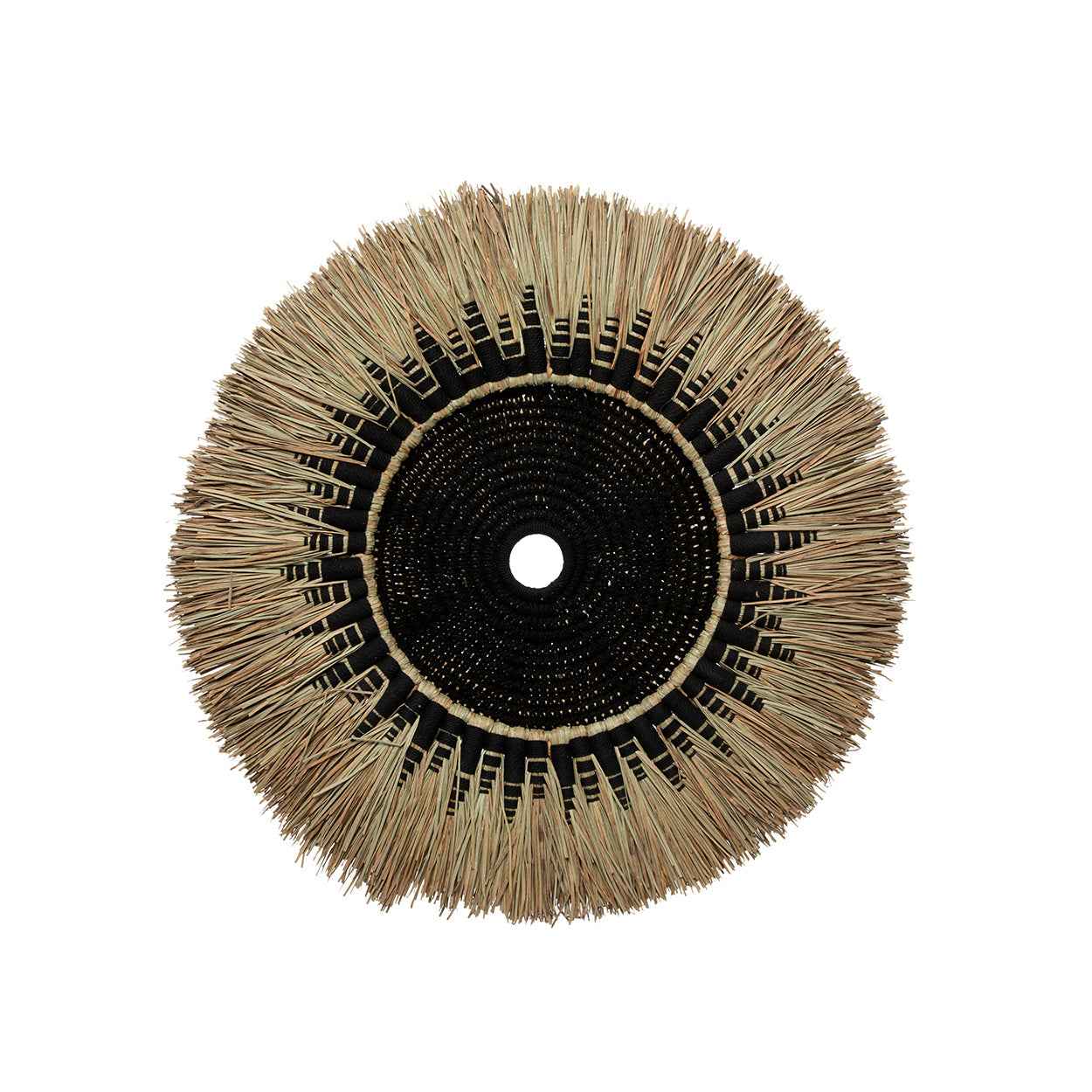 De Raffia Macramé Muurdecoratie - Zwart/Naturel