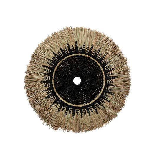 De Raffia Macramé Muurdecoratie - Zwart/Naturel