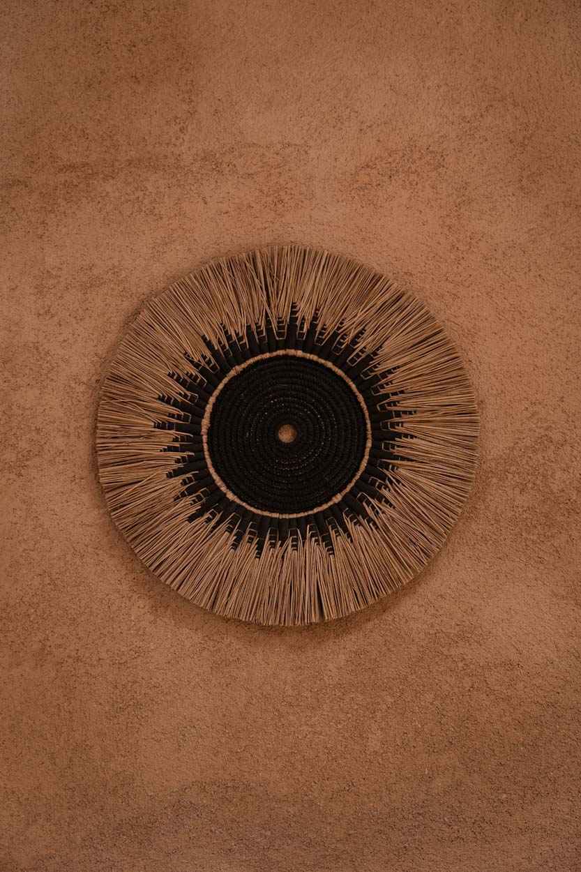 De Raffia Macramé Muurdecoratie - Zwart/Naturel