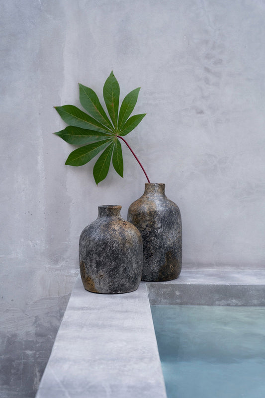Bazar Bizar De Stijlvolle Vaas - Antiek Grijs - L - Home & Garden > Decor > Vases