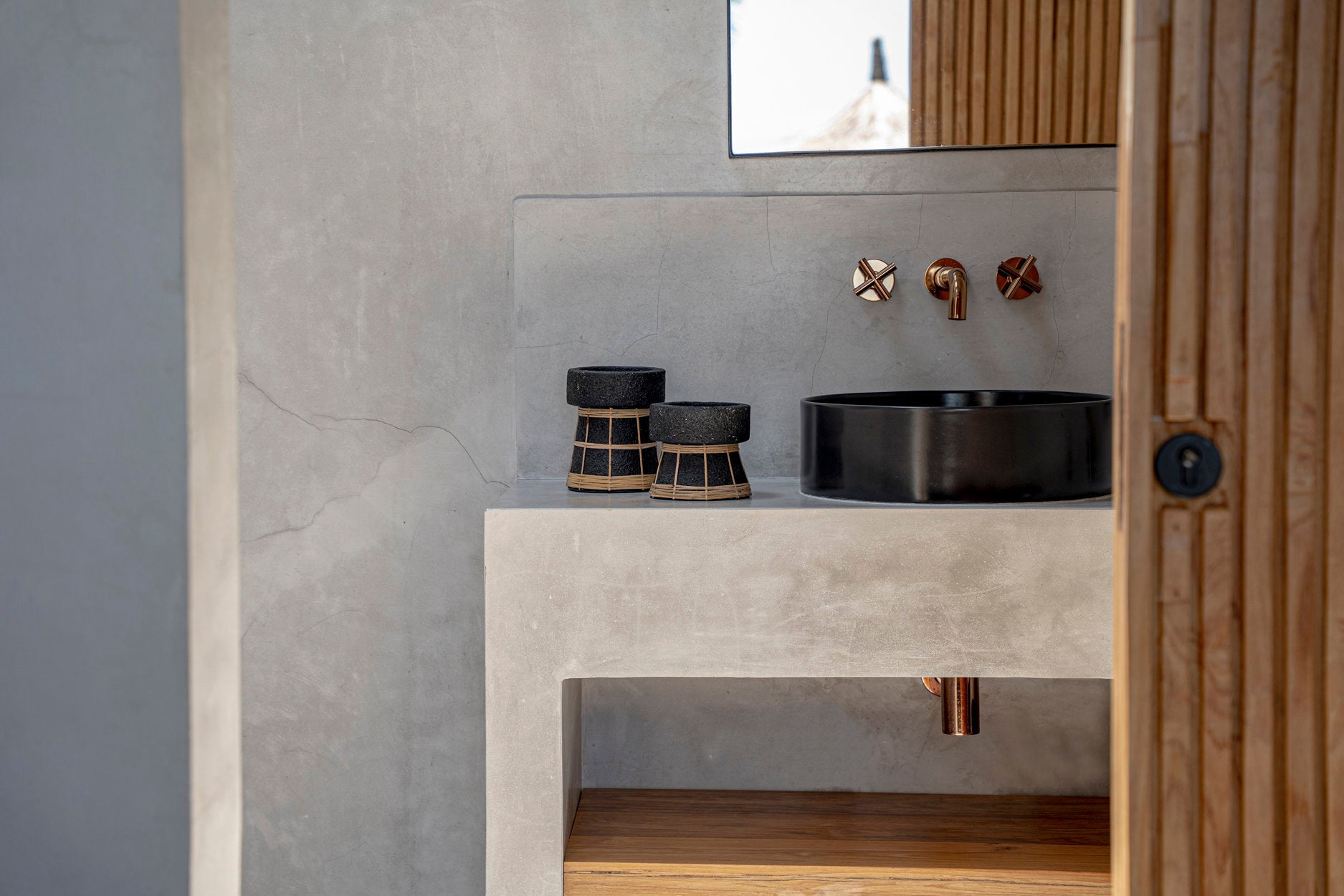 Bazar Bizar De Serene Kaarsenhouder - Zwart Natuurlijk - M - Home & Garden > Decor > Home Fragrances > Candles