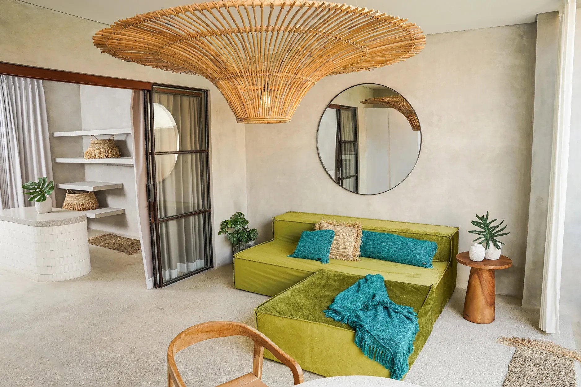 Bazar Bizar De Timber Conic Bijzettafel - Natuurlijk - 50" - Furniture > Tables