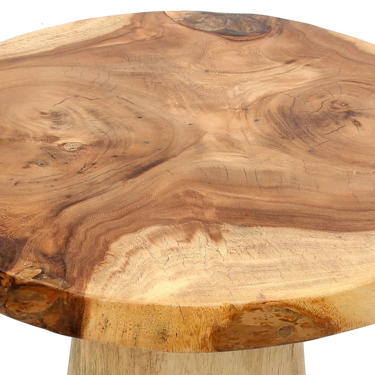 Bazar Bizar De Timber Conic Bijzettafel - Natuurlijk - 50" - Furniture > Tables