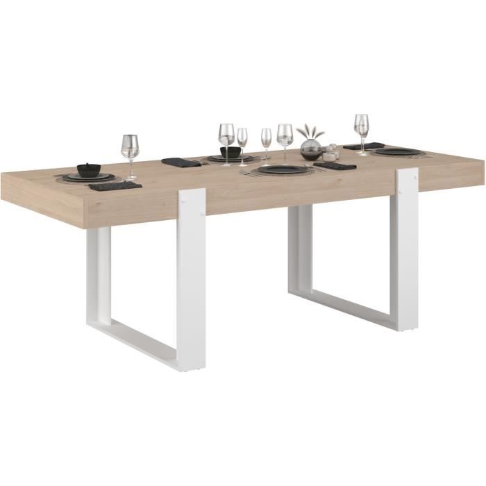Eettafel - LOFT - Rechthoekig - Eiken / Wit - 8 personen - 223,9 x 93 x 78,6 - PARISOT