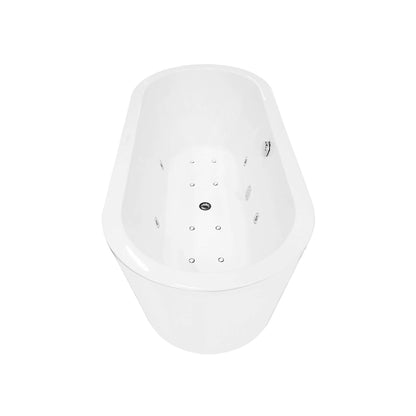 Libero Vrijstaand Whirlpoolbad Wiesbaden 170x80x59 cm Inclusief Afvoer Wit