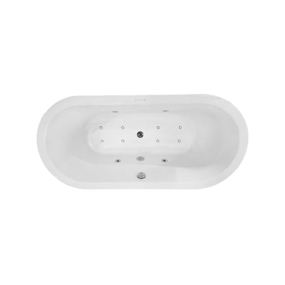 Libero vrijstaand whirlpool ligbad 170x80 cm acryl glans wit met waste chroom