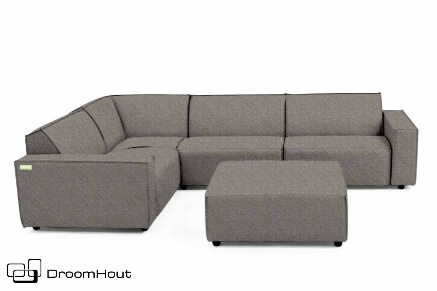 Icon loungeset Bubalou 6-zits hoek + hocker charcoal (deluxe) charcoal (deluxe) Loungebank DroomHout