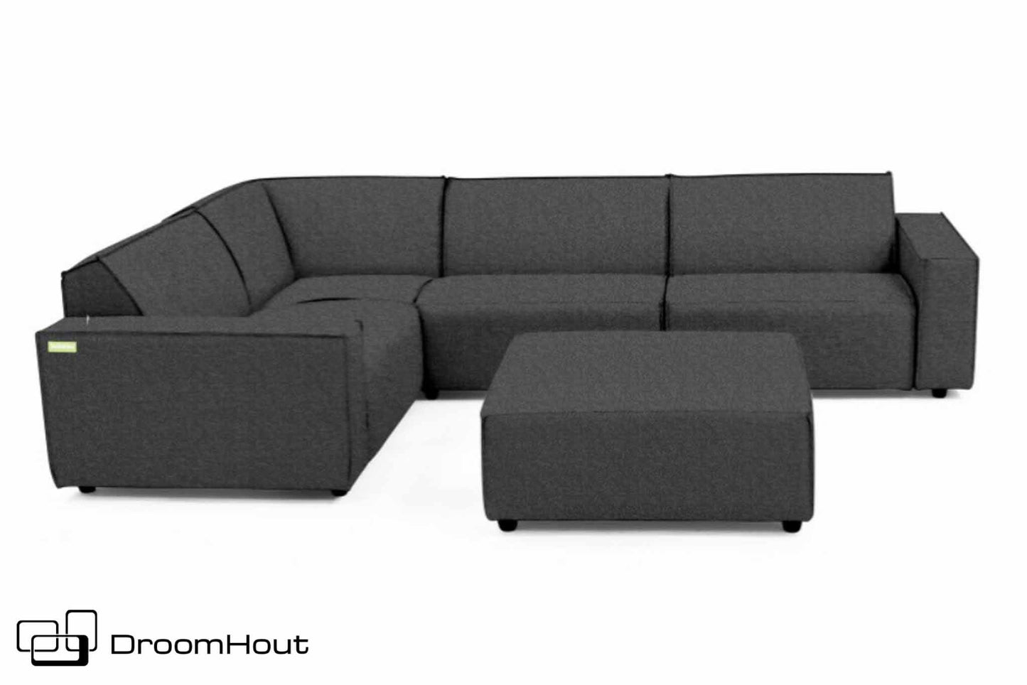 Icon loungeset Bubalou 6-zits hoek + hocker antrathacite (deluxe) antrathacite (deluxe) Loungebank DroomHout