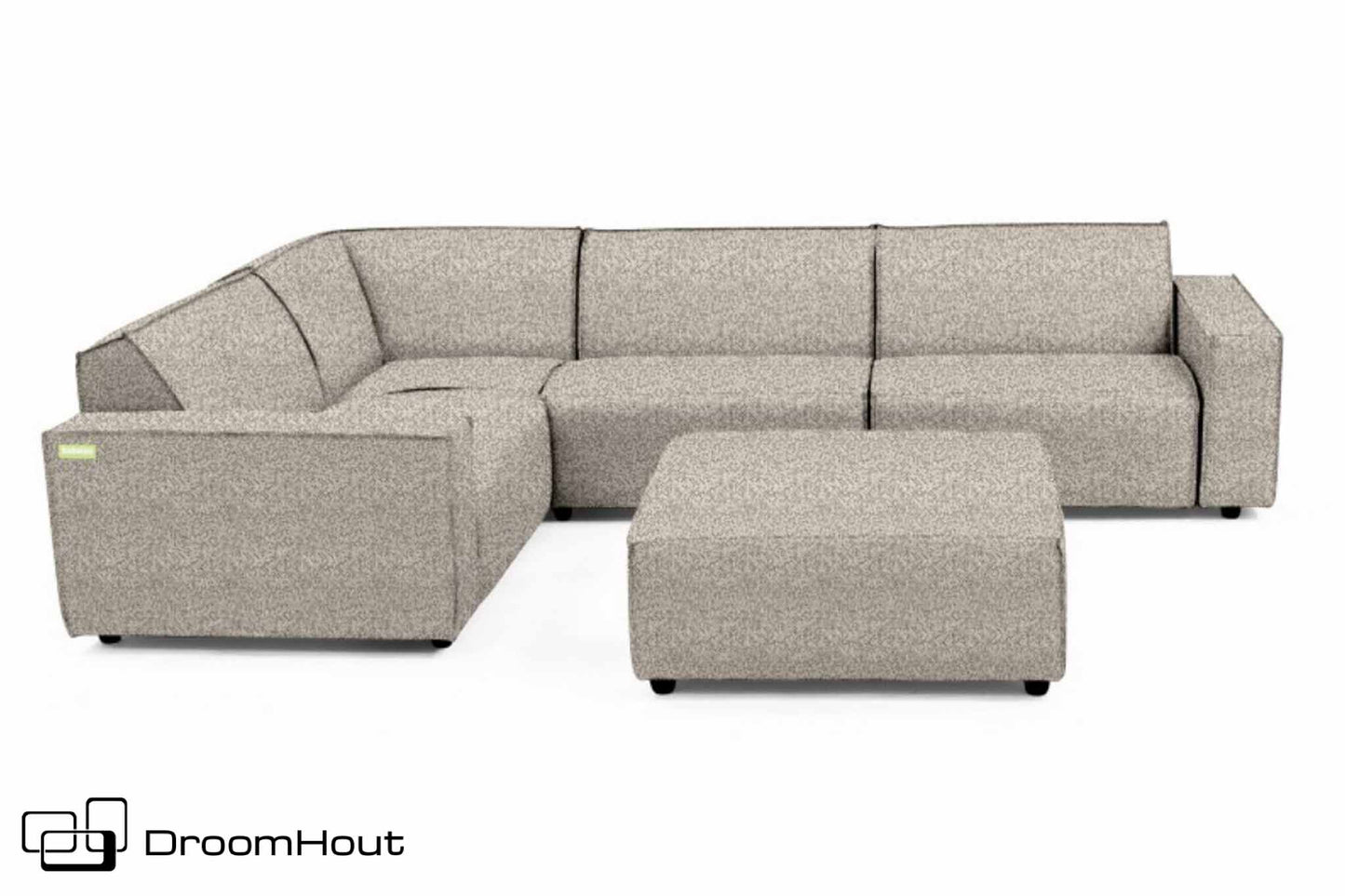 Icon loungeset Bubalou 6-zits hoek + hocker light taupe (deluxe) light taupe (deluxe) Loungebank DroomHout