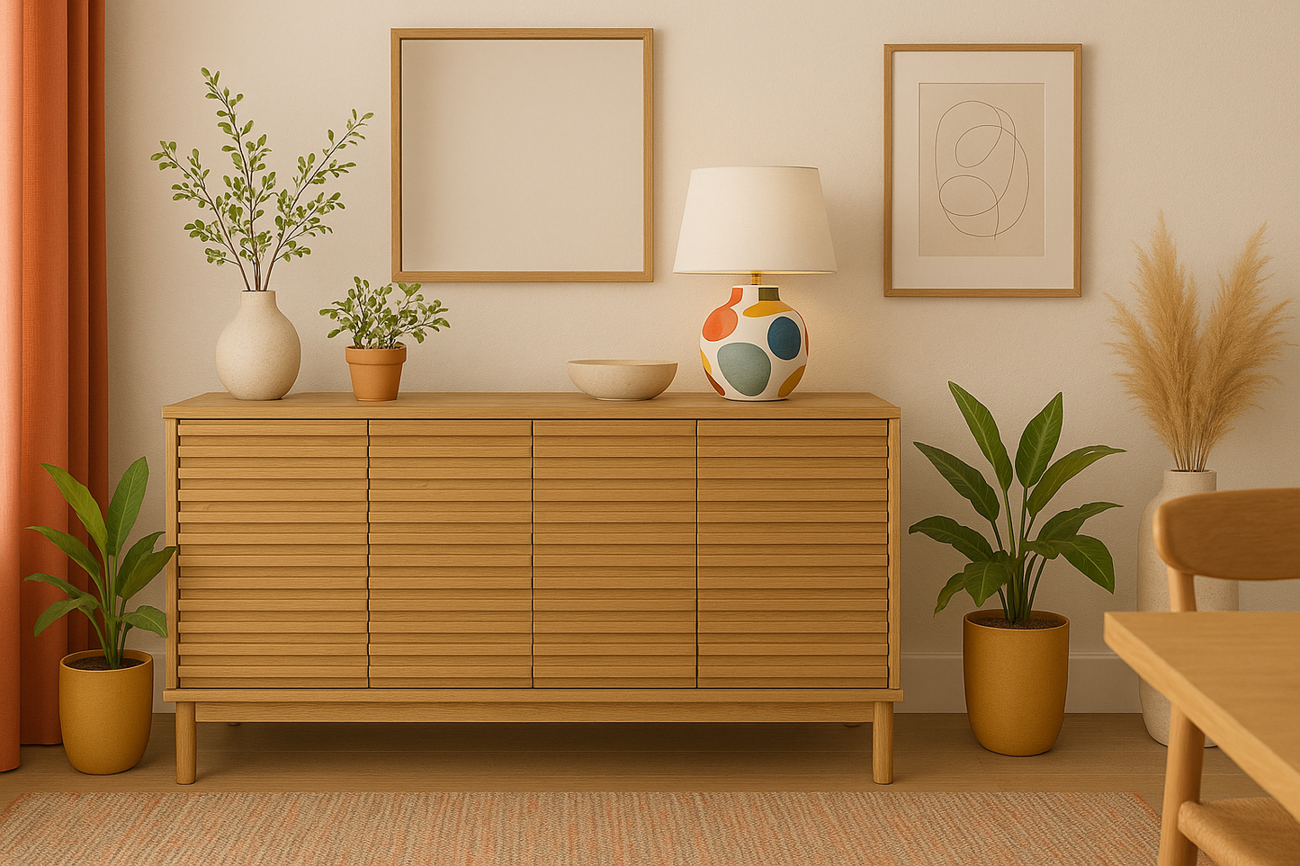 Modus Furniture International Tanner Vier Deurs Dressoir in Vlasachtig -