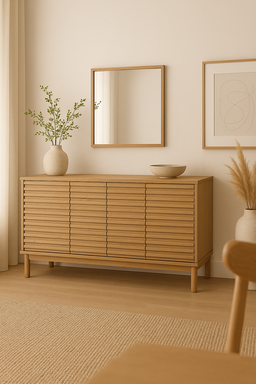 Modus Furniture International Tanner Vier Deurs Dressoir in Vlasachtig -