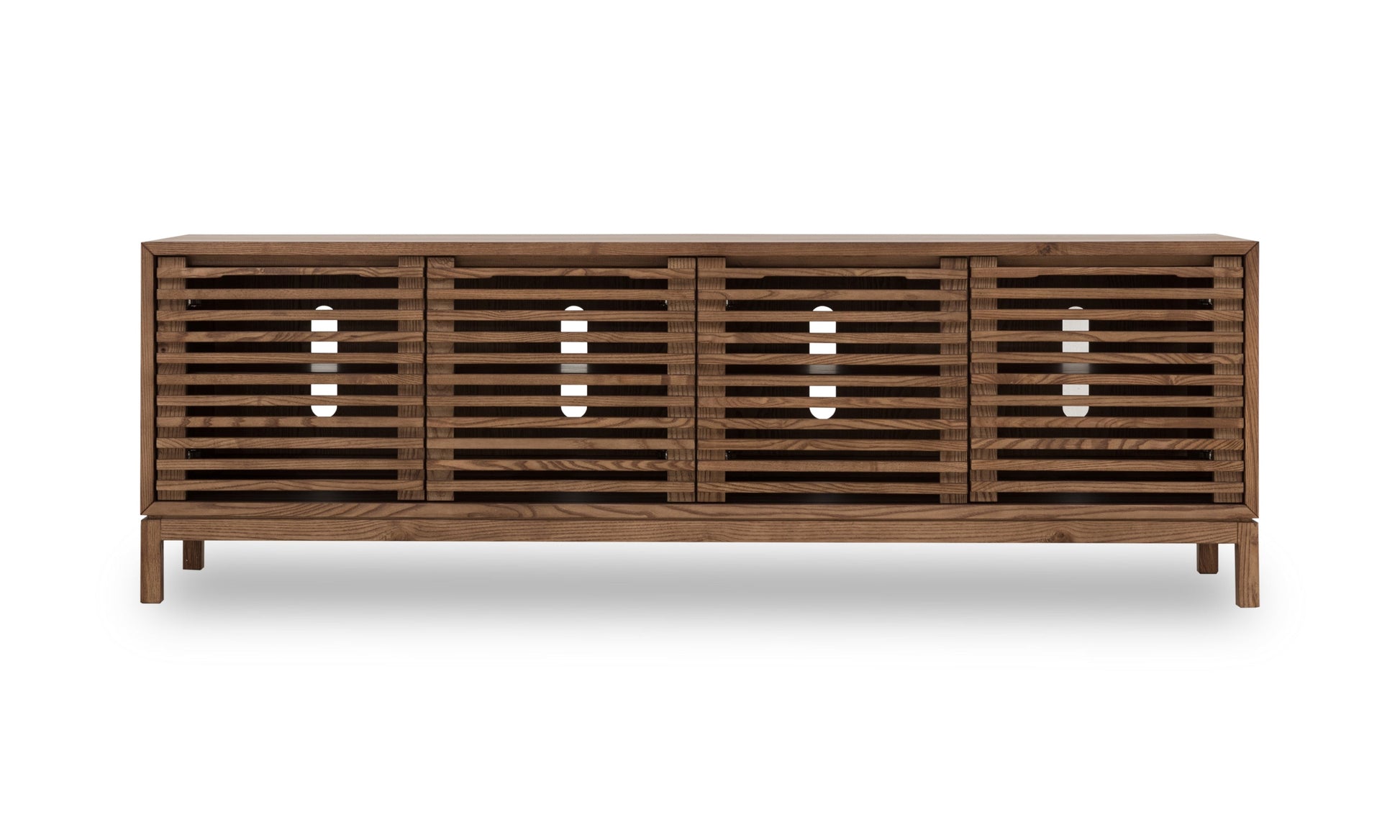 Modus Furniture International Tanner Vierdeurs mediameubel van essenhout in Roux. -