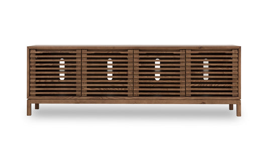 Modus Furniture International Tanner Vierdeurs mediameubel van essenhout in Roux. -