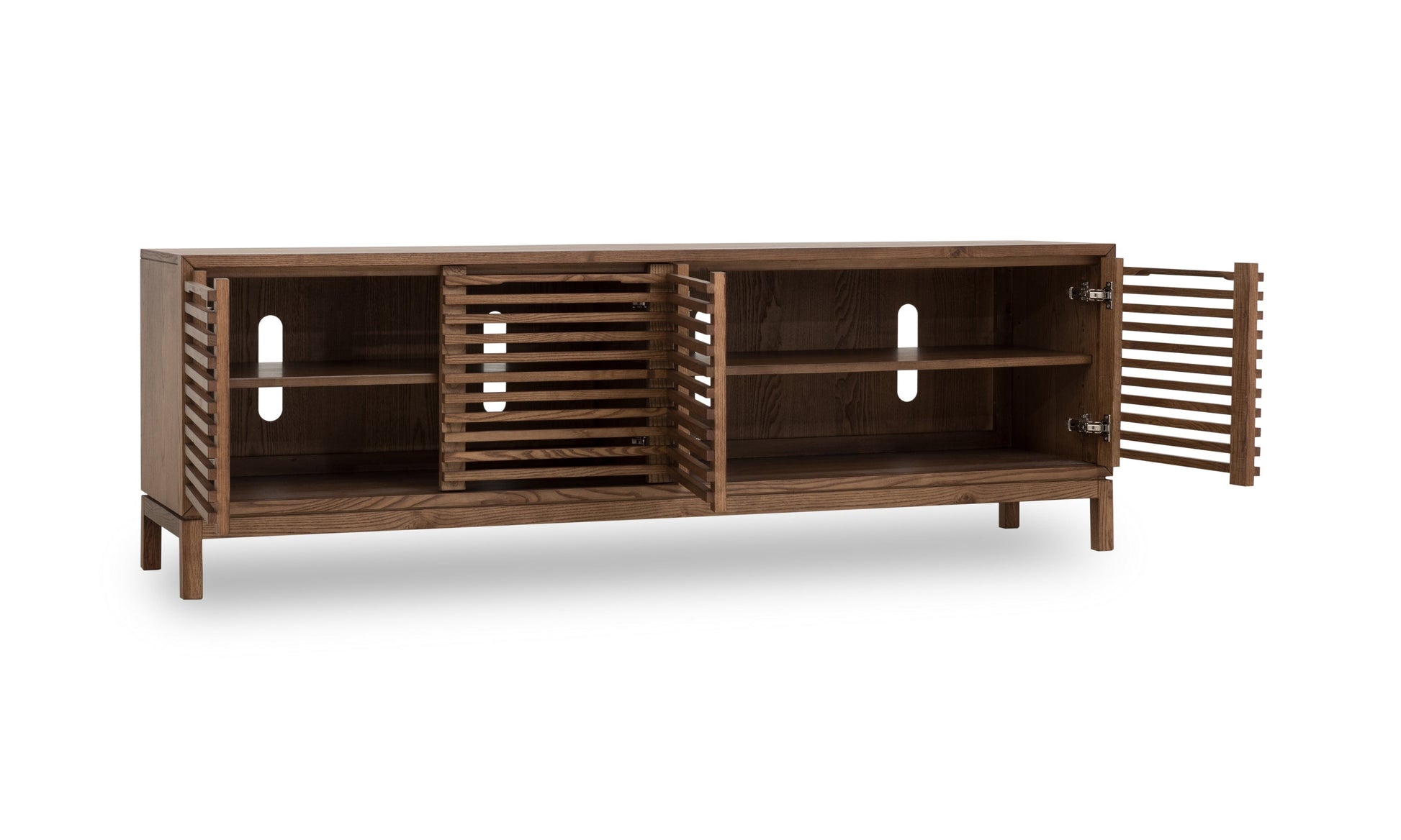 Modus Furniture International Tanner Vierdeurs mediameubel van essenhout in Roux. -