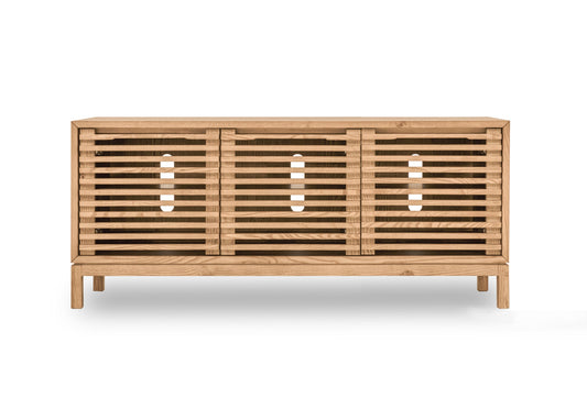 Modus Furniture International Tanner Drievoudige Mediameubel in Flaxen -