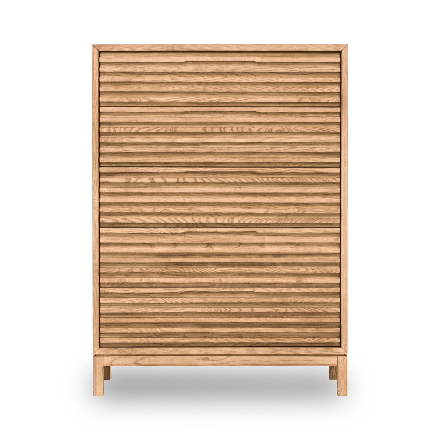 Modus Furniture International Tanner vijfladige kast van essenhout in vlasgeel. -