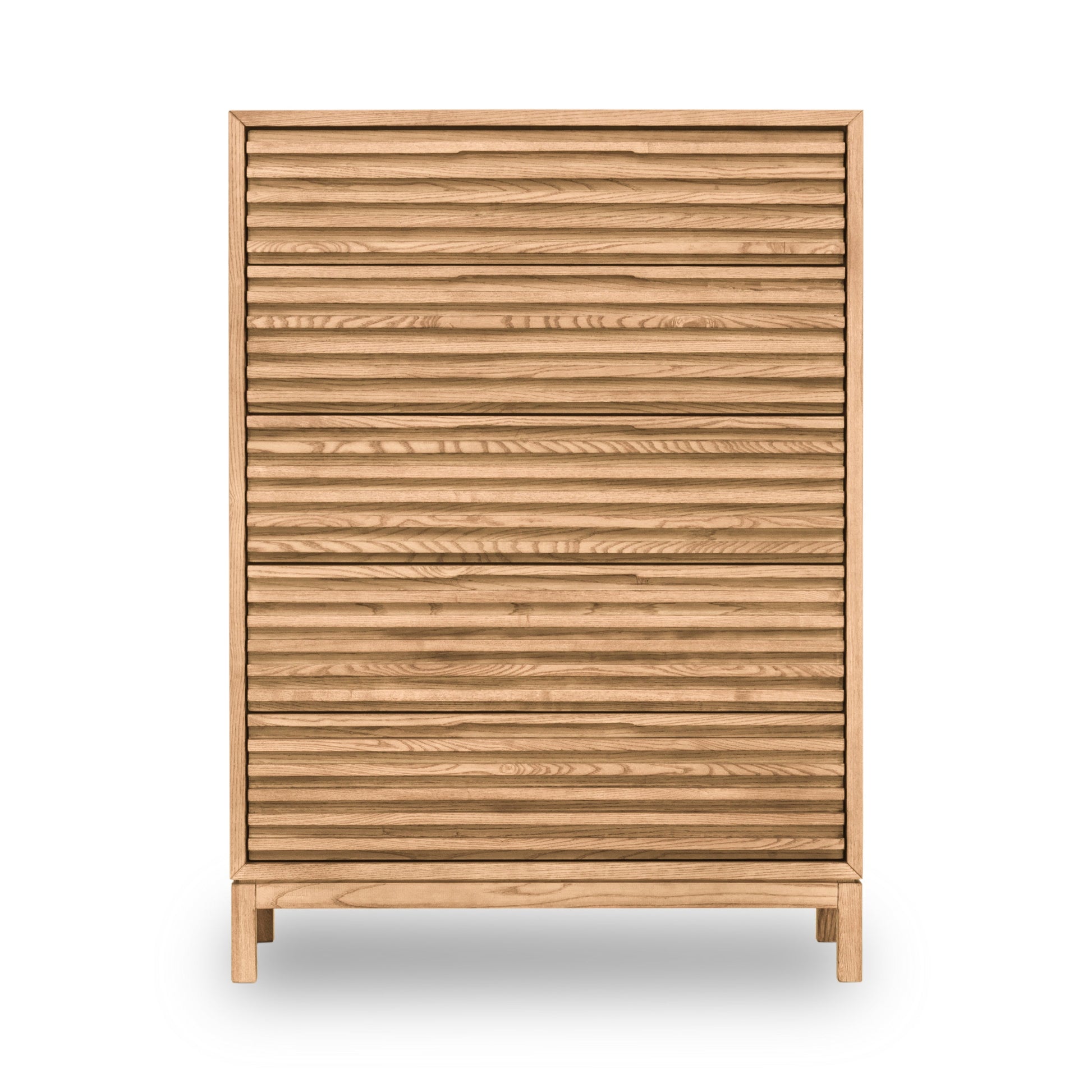 Modus Furniture International Tanner vijfladige kast van essenhout in vlasgeel. -