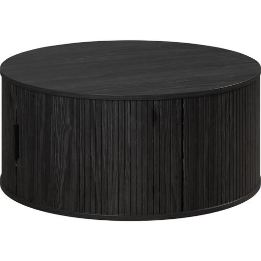 Salontafel - Rond - MDF - Zwart - Essentieel - Diameter 80 cm - Hoogte 36 cm - RONIN