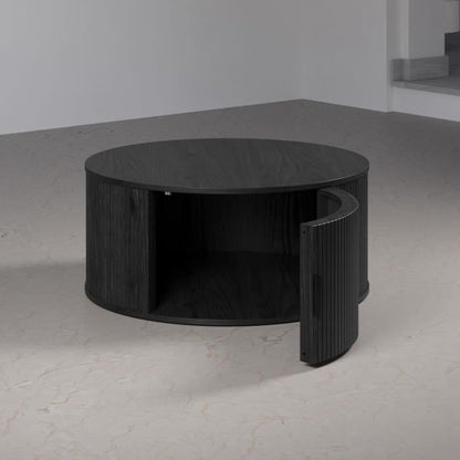 Round Coffee Table - MDF - Black - Essential - Diameter 80 cm - Height 36 cm - RONIN