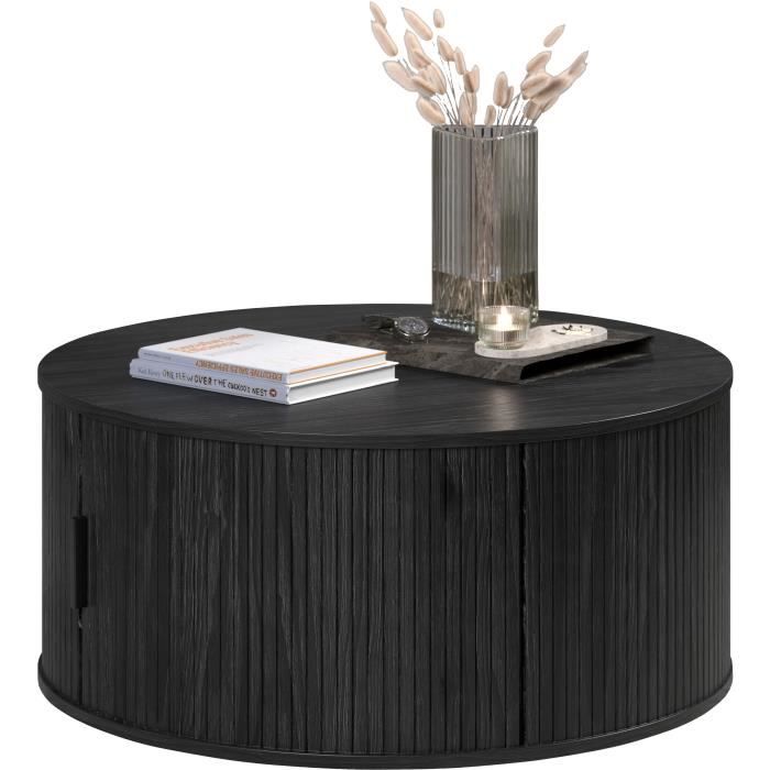 Round Coffee Table - MDF - Black - Essential - Diameter 80 cm - Height 36 cm - RONIN