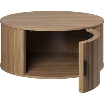 Round Coffee Table - MDF - Oak - Essential - Diameter 80 cm Height 36 cm - RONIN