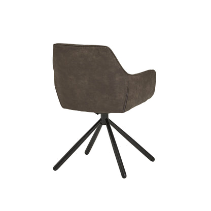 MySons Rebel Spider eetkamerstoel - draaipoot 180ARS - Cowboy - Grijs 104 (set van 2) -