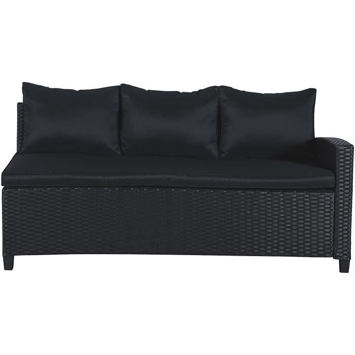 KAPAS garden furniture - 5 persons - Steel and woven resin - Black