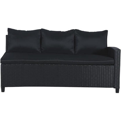 KAPAS garden furniture - 5 persons - Steel and woven resin - Black