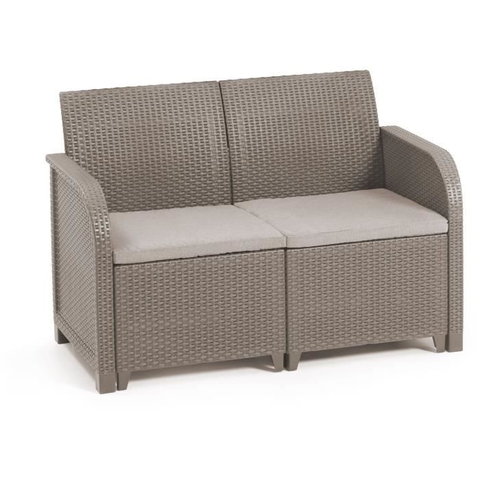 Garden furniture - Made of woven imitation rattan resin - Allibert by Keter - 4 persons - Sanremo - Cappuccino