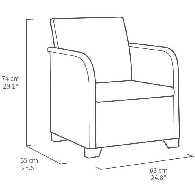 Garden furniture - Made of woven imitation rattan resin - Allibert by Keter - 4 persons - Sanremo - Cappuccino