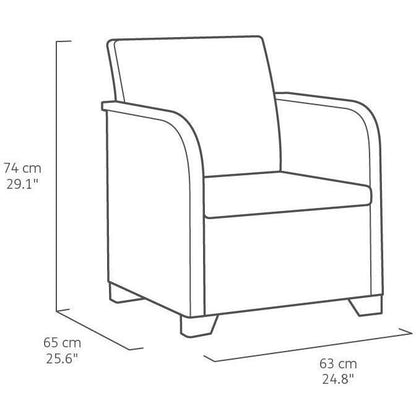 Garden furniture - Made of woven imitation rattan resin - Allibert by Keter - 4 persons - Sanremo - Cappuccino
