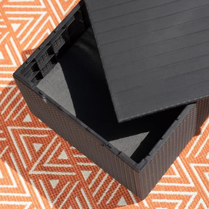 ALLIBERT by KETER - SanRemo Storage furniture for 4 people - coffee table, cushion storage - imitation woven rattan - graphite