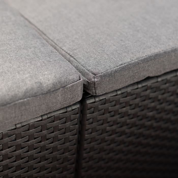 ALLIBERT by KETER - SanRemo Storage furniture for 4 people - coffee table, cushion storage - imitation woven rattan - graphite