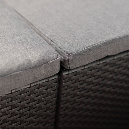 ALLIBERT by KETER - SanRemo Storage furniture for 4 people - coffee table, cushion storage - imitation woven rattan - graphite