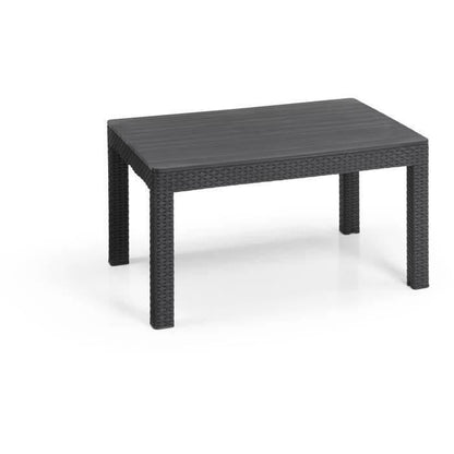 ALLIBERT door KETER - SanRemo 6-seater corner sofa in woven rattan imitation with coffee table - graphite gray