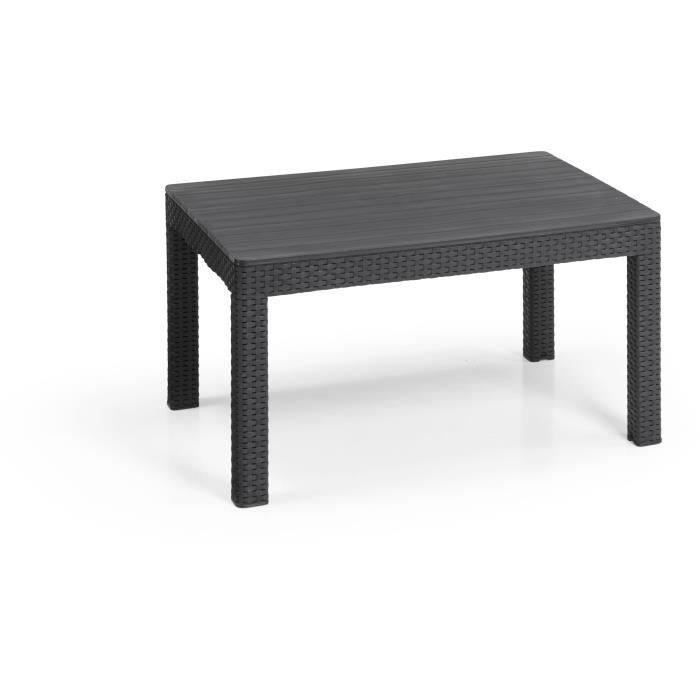 ALLIBERT door KETER - SanRemo 6-seater corner sofa in woven rattan imitation with coffee table - graphite gray