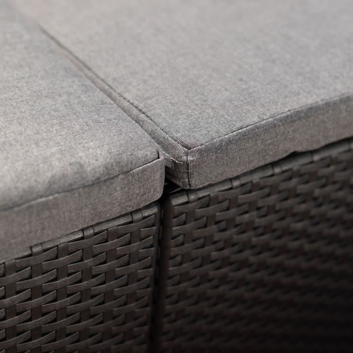 ALLIBERT door KETER - SanRemo 6-seater corner sofa in woven rattan imitation with coffee table - graphite gray