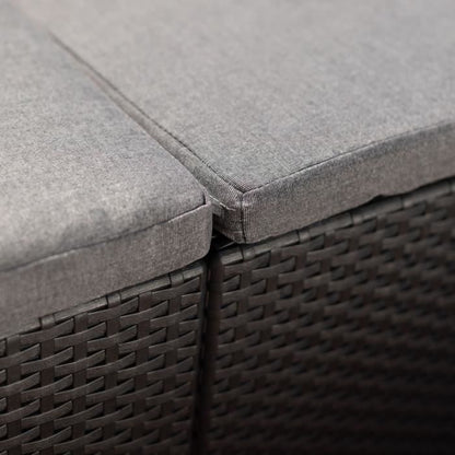 ALLIBERT door KETER - SanRemo 6-seater corner sofa in woven rattan imitation with coffee table - graphite gray