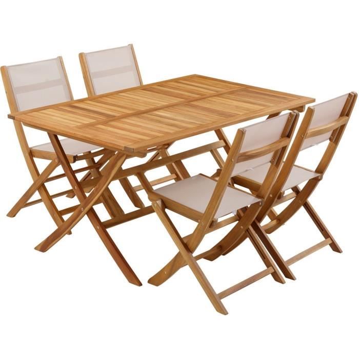 FSC eucalyptus wood garden set - BANGGI - 4 persons