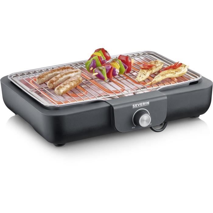 Elektro-Tischgrill - SEVERIN - PG8554 - Grillfläche 37 x 29 cm - Geruchs- und rauchreduzierende Wasserschale