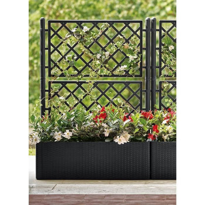 STEFANPLAST Natural Deluxe rechthoekige plantenbak met trellis - 100 x 43 x H 142 cm  - Antraciet