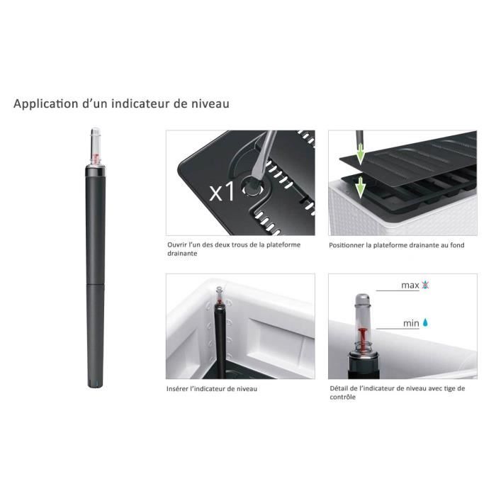 STEFANPLAST Natural Deluxe rechthoekige plantenbak met trellis - 100 x 43 x H 142 cm  - Antraciet