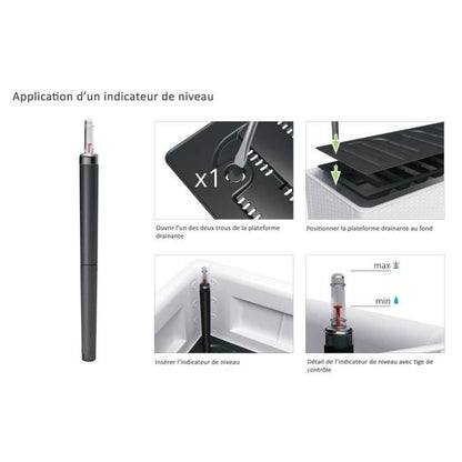 STEFANPLAST Natural Deluxe rechthoekige plantenbak met trellis - 100 x 43 x H 142 cm  - Antraciet