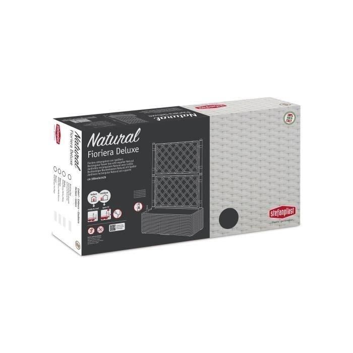 STEFANPLAST Natural Deluxe rechthoekige plantenbak met trellis - 100 x 43 x H 142 cm  - Antraciet
