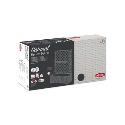 STEFANPLAST Natural Deluxe rechthoekige plantenbak met trellis - 100 x 43 x H 142 cm  - Antraciet