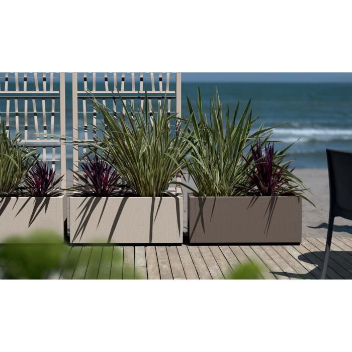 Ethica rectangular flower box 80 cm taupe