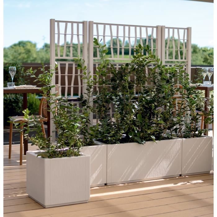 STEFANPLAST Ethica rechthoekige bloembak 80 cm met krijtlatwerk - Home & Garden > Plants